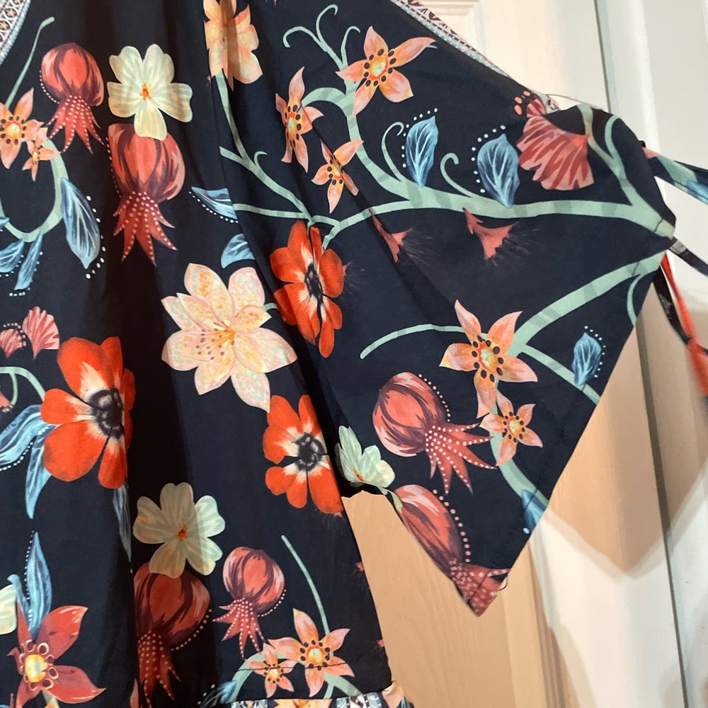 - NWT Bloomchic Floral print Maxi dress with ties plus size 2X 18/20 ๐ธ BC 202-2 - Picture 6 of 6